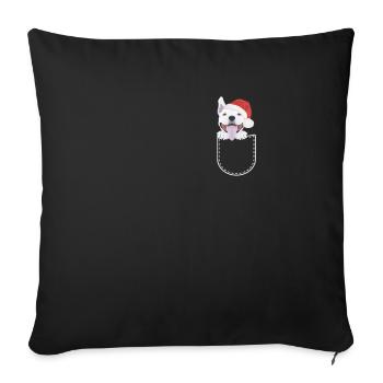 Bull Terrier Merry Christmas - Sofa pillowcase 17,3'' x 17,3'' (45 x 45 cm) - black - Front