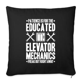 Aufzugsmonteur Aufzugsmechaniker Elevator Mechanic - Sofakissenbezug 45 x 45 cm - Schwarz - Vorne