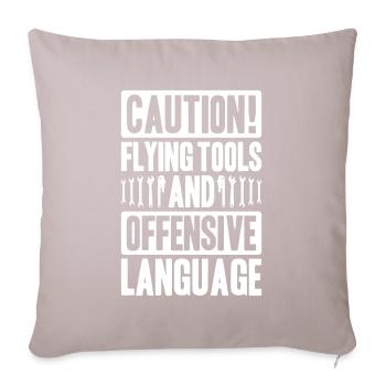 Plant mechanic plumber plumber sanitary heating - Sofa pillowcase 17,3'' x 17,3'' (45 x 45 cm) - light taupe - Front