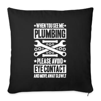 Plant mechanic plumber plumber sanitary heating - Sofa pillowcase 17,3'' x 17,3'' (45 x 45 cm) - black - Front