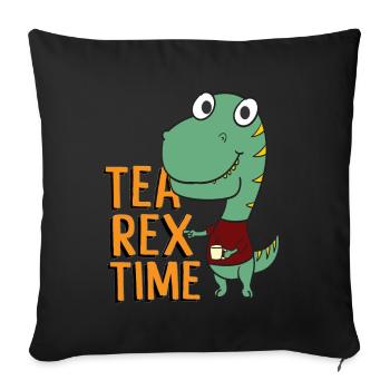 Tea Rex Time Outfit - Sofa pillowcase 17,3'' x 17,3'' (45 x 45 cm) - black - Front