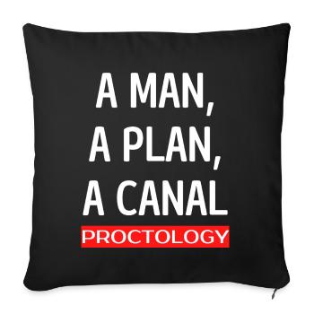 A MAN, A PLAN, A CANAL - PROCTOLOGY - Sofa pillowcase 17,3'' x 17,3'' (45 x 45 cm) - black - Front