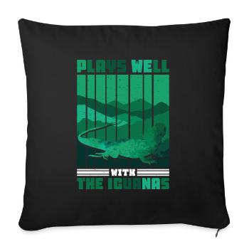 plays well with the Iguanas - Sofakissenbezug 45 x 45 cm - Schwarz - Vorne