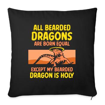All Bearded Dragons are born equal - Sofakissenbezug 45 x 45 cm - Schwarz - Vorne