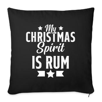 My christmas spirit is rum - Housse de coussin décorative 45 x 45 cm - noir - Devant