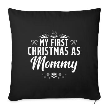 My First Christmas As Mommy - Housse de coussin décorative 45 x 45 cm - noir - Devant
