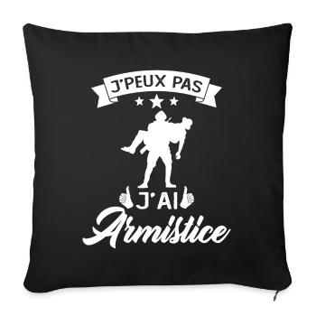 Je Peux Pas J'ai Armistice Soldier Cadeau - Housse de coussin décorative 45 x 45 cm - noir - Devant