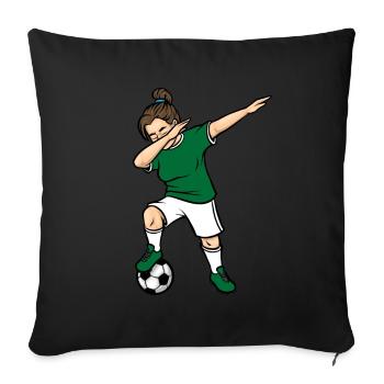Dabbing football player Saudi Arabia football - Sofa pillowcase 17,3'' x 17,3'' (45 x 45 cm) - black - Front