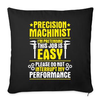 Precision mechanic Precision Machinist - Sofa pillowcase 17,3'' x 17,3'' (45 x 45 cm) - black - Front
