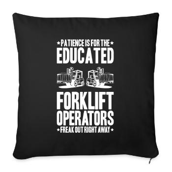 Forklift Driver Forklift Operator - Sofa pillowcase 17,3'' x 17,3'' (45 x 45 cm) - black - Front