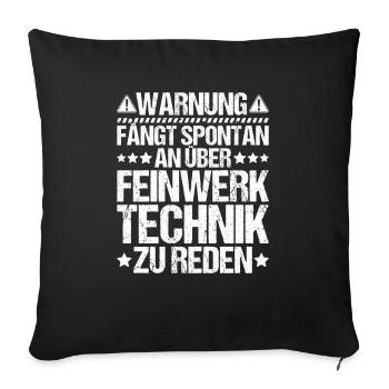 Feinwerkmechaniker Precision Machinist - Sofakissenbezug 45 x 45 cm - Schwarz - Vorne