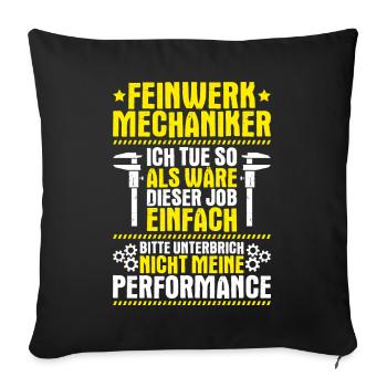 Feinwerkmechaniker Precision Machinist - Sofakissenbezug 45 x 45 cm - Schwarz - Vorne