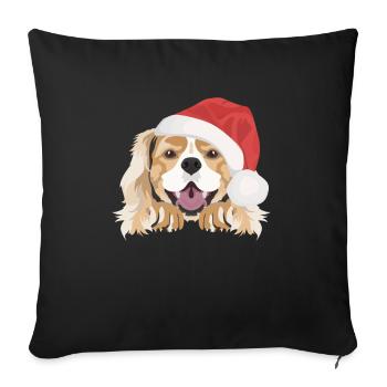 King Charles Spaniel Merry Christmas - Sofa pillowcase 17,3'' x 17,3'' (45 x 45 cm) - black - Front