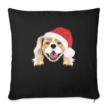 King Charles Spaniel Merry Christmas - Sofa pillowcase 17,3'' x 17,3'' (45 x 45 cm) - black - Front
