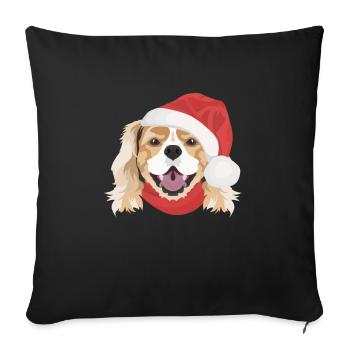 King Charles Spaniel Merry Christmas - Sofa pillowcase 17,3'' x 17,3'' (45 x 45 cm) - black - Front