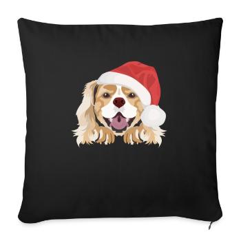 King Charles Spaniel Merry Christmas - Sofa pillowcase 17,3'' x 17,3'' (45 x 45 cm) - black - Front