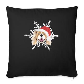 King Charles Spaniel Merry Christmas - Sofa pillowcase 17,3'' x 17,3'' (45 x 45 cm) - black - Front