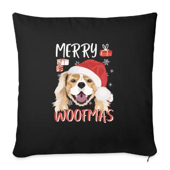 King Charles Spaniel Merry Christmas - Sofa pillowcase 17,3'' x 17,3'' (45 x 45 cm) - black - Front
