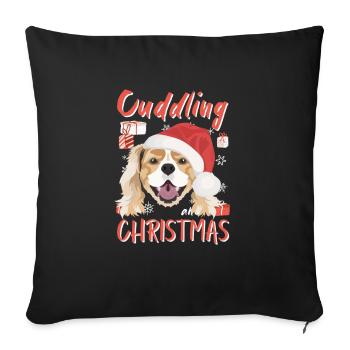 King Charles Spaniel Merry Christmas - Sofa pillowcase 17,3'' x 17,3'' (45 x 45 cm) - black - Front