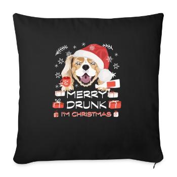 Marché de Noël King Charles Spaniel - Housse de coussin décorative 45 x 45 cm - noir - Devant