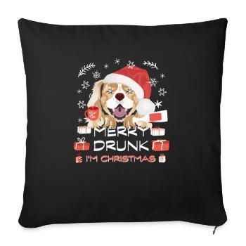 Marché de Noël King Charles Spaniel - Housse de coussin décorative 45 x 45 cm - noir - Devant
