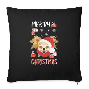 Chihuahua Merry Christmas - Sofa pillowcase 17,3'' x 17,3'' (45 x 45 cm) - black - Front