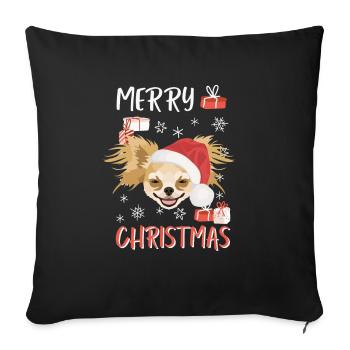 Chihuahua Merry Christmas - Sofa pillowcase 17,3'' x 17,3'' (45 x 45 cm) - black - Front