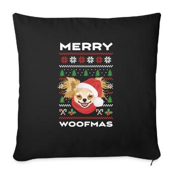 Chihuahua Merry Christmas - Sofa pillowcase 17,3'' x 17,3'' (45 x 45 cm) - black - Front