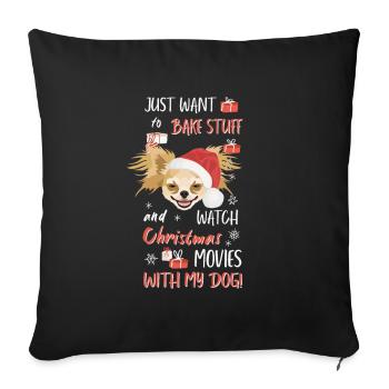 Chihuahua Merry Christmas - Sofa pillowcase 17,3'' x 17,3'' (45 x 45 cm) - black - Front