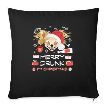 Chihuahua Christmas Market - Sofa pillowcase 17,3'' x 17,3'' (45 x 45 cm) - black - Front
