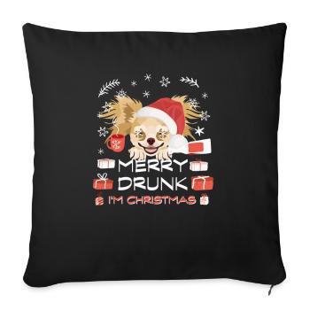 Chihuahua Weihnachtsmarkt - Sofakissenbezug 45 x 45 cm - Schwarz - Vorne