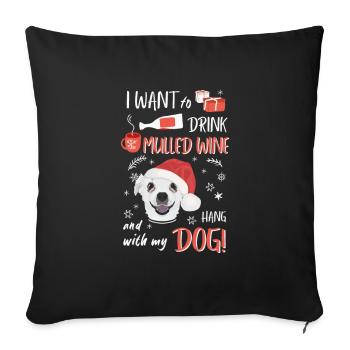 Chihuahua vin chaud Noël - Housse de coussin décorative 45 x 45 cm - noir - Devant