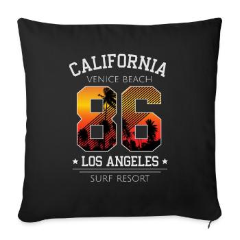 California Venice Beach Los Angeles Surfing Resort - Sofa pillowcase 17,3'' x 17,3'' (45 x 45 cm) - black - Front