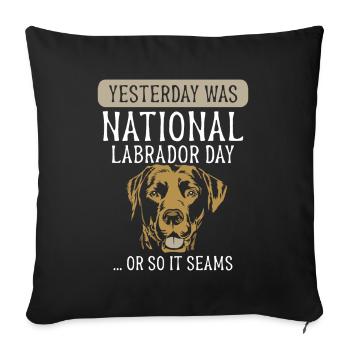 Yesterday was national Labrador day - Sofakissenbezug 45 x 45 cm - Schwarz - Vorne