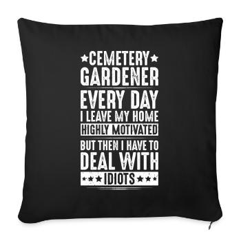 Friedhofsgärtner Jardinier du cimetière Friedhof - Housse de coussin décorative 45 x 45 cm - noir - Devant