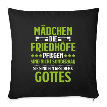 Friedhofsgärtner Friedhof Cemetery Gardener - Sofakissenbezug 45 x 45 cm - Schwarz - Vorne