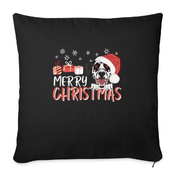Dalmatian Merry Christmas - Sofa pillowcase 17,3'' x 17,3'' (45 x 45 cm) - black - Front