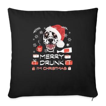 Dalmatian Christmas Market - Sofa pillowcase 17,3'' x 17,3'' (45 x 45 cm) - black - Front