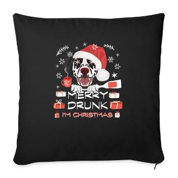 Dalmatiner Weihnachtsmarkt - Sofakissenbezug 45 x 45 cm - Schwarz - Vorne