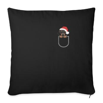 Dachshund Merry Christmas - Sofa pillowcase 17,3'' x 17,3'' (45 x 45 cm) - black - Front