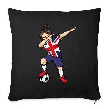 Dabbing Soccer Player Girls England Soccer - Sofa pillowcase 17,3'' x 17,3'' (45 x 45 cm) - black - Front
