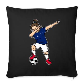 Dabbing Soccer Player Girls Australia Soccer - Sofa pillowcase 17,3'' x 17,3'' (45 x 45 cm) - black - Front