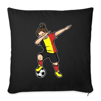 Dabbing Soccer Player Girls Belgium Soccer - Sofa pillowcase 17,3'' x 17,3'' (45 x 45 cm) - black - Front