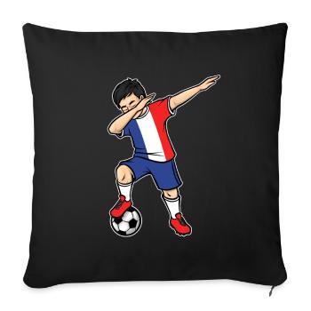 Dabbing Football Player Boy France Football - Sofa pillowcase 17,3'' x 17,3'' (45 x 45 cm) - black - Front