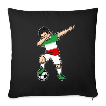 Dabbing Joueur de football Jeune Iran Football - Housse de coussin décorative 45 x 45 cm - noir - Devant