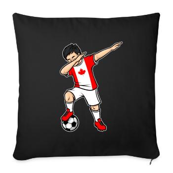 Dabbing Soccer Player Boy Canada Soccer - Housse de coussin décorative 45 x 45 cm - noir - Devant