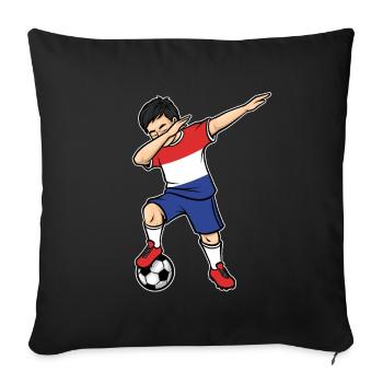 Dabbing Footballeur Jeune Pays-Bas Football - Housse de coussin décorative 45 x 45 cm - noir - Devant