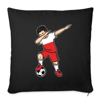 Dabbing Football Player Young Poland Football - Sofa pillowcase 17,3'' x 17,3'' (45 x 45 cm) - black - Front