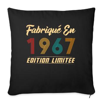 Fabriqué en 1967 Vintage Cadeau D'anniversaire - Housse de coussin décorative 45 x 45 cm - noir - Devant