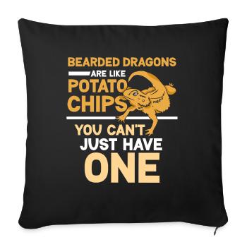 Bearded Dragons are like potato chips - Sofakissenbezug 45 x 45 cm - Schwarz - Vorne